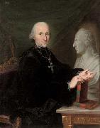 Karl Kaspar Pitz Portrait of a cleric a book in his right hand, by a marble bust painting